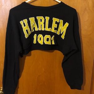 Black and yellow crop top